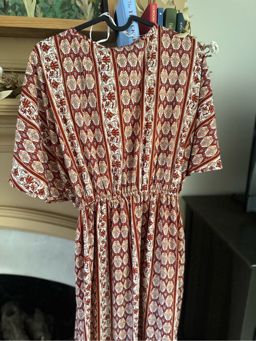 Cost Plus World Market Rust-Patterned Boho Maxi Dress - Picture 6 of 7